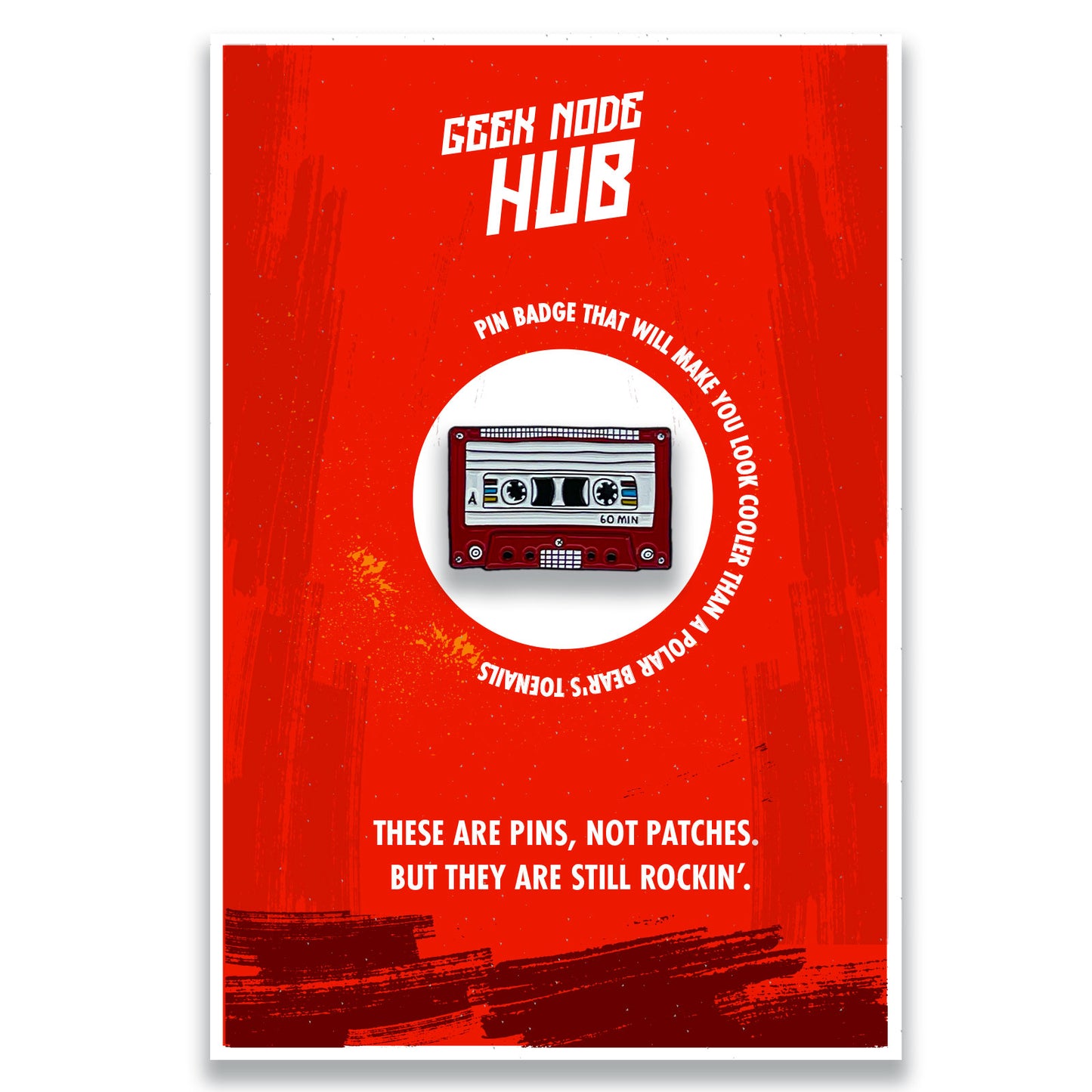 Nostalgia Tape Cassette Enamel Pin Badge - Kuzi Tees