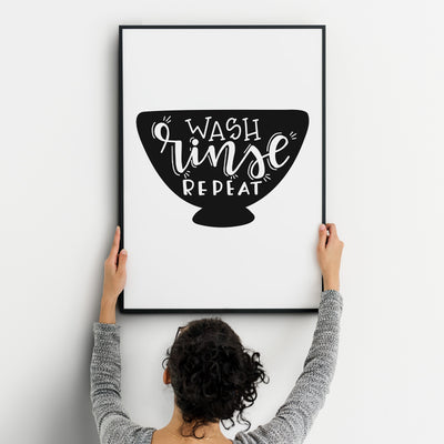 Wash Rinse Repeat A4 A3+A2 Posters Wall Art Home - Kuzi Tees