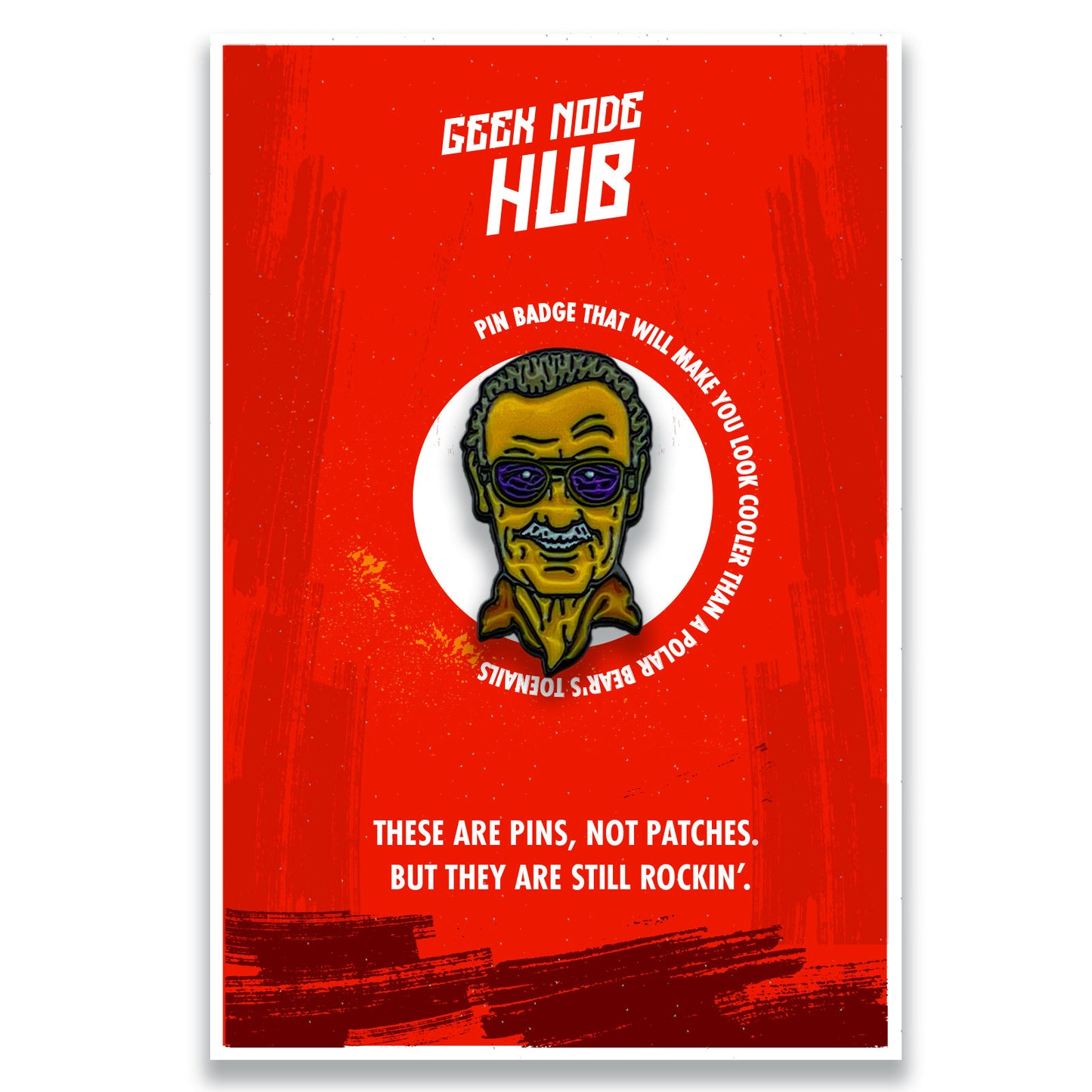 Stan Lee Marvel Hero Enamel Pin Badge - Kuzi Tees