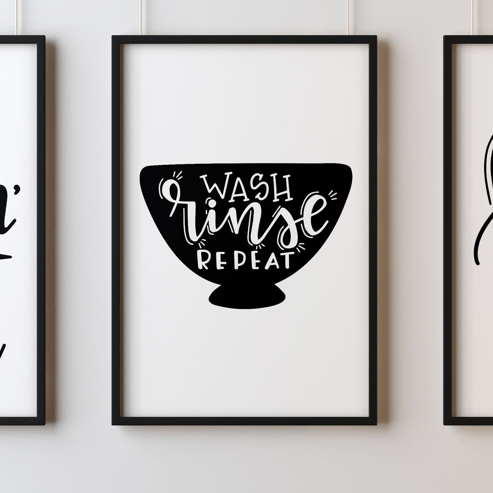 Wash Rinse Repeat A4 A3+A2 Posters Wall Art Home – KUZI TEES