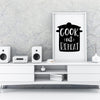 Cook Eat Repeat A4 A3+A2 Posters Wall Art Home - Kuzi Tees