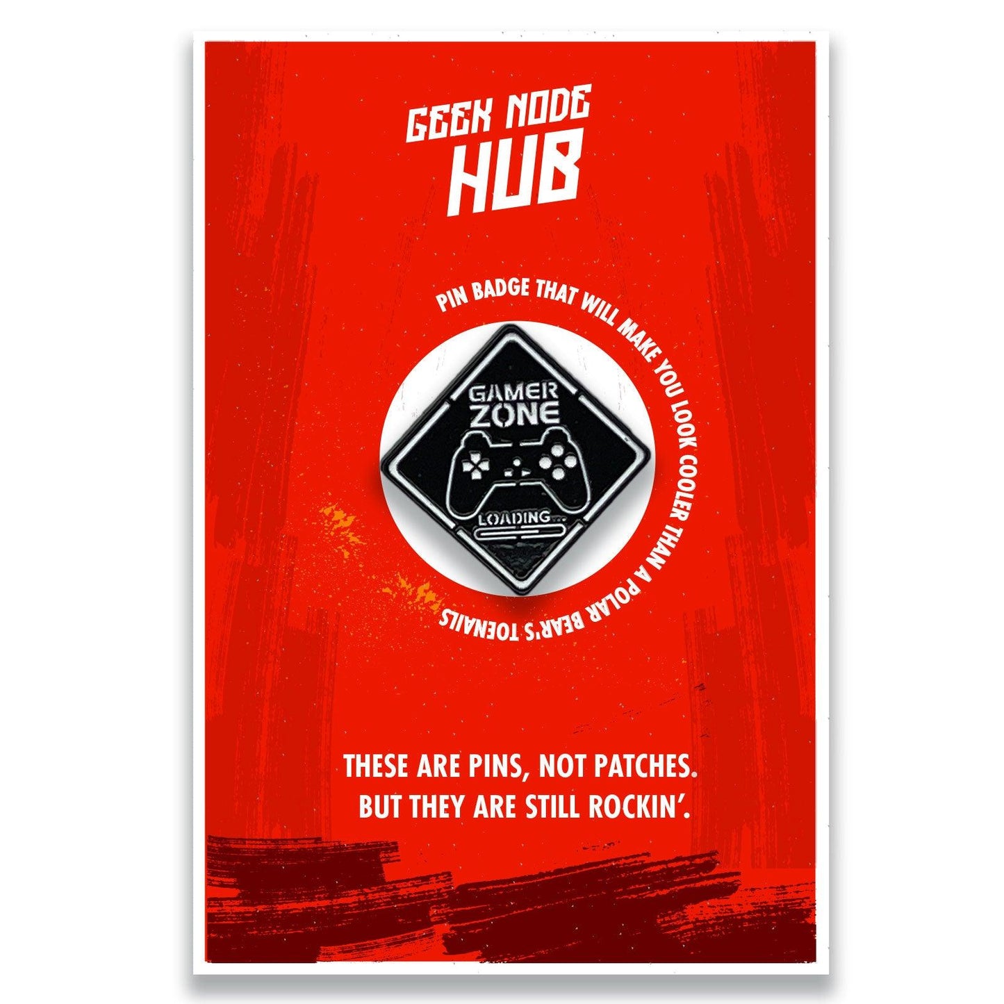 Gamer zone Nostalgia Arcade Console Pin Badge - Kuzi Tees