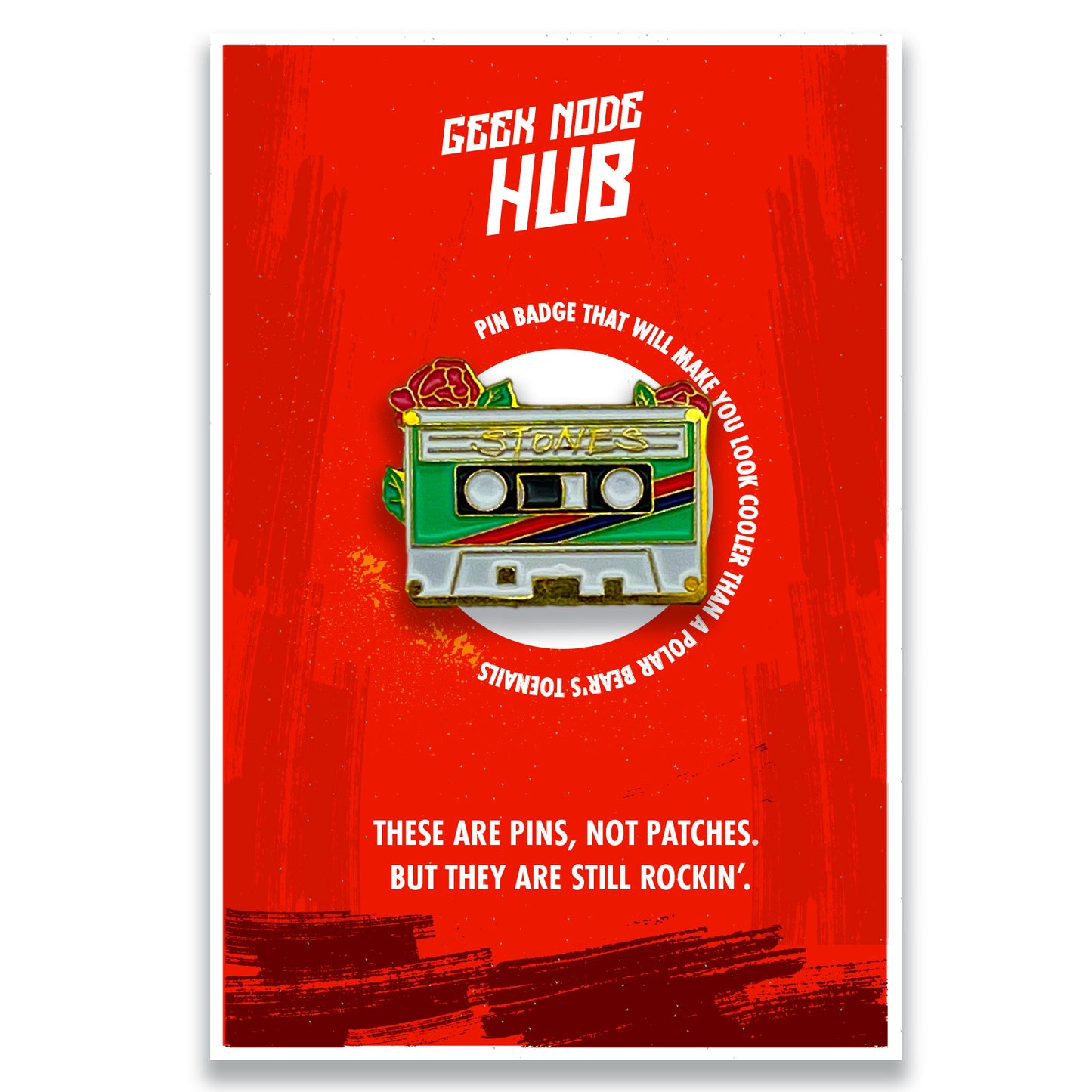 Stones' cassette Tape Nostalgia Enamel Pin Badge - Kuzi Tees