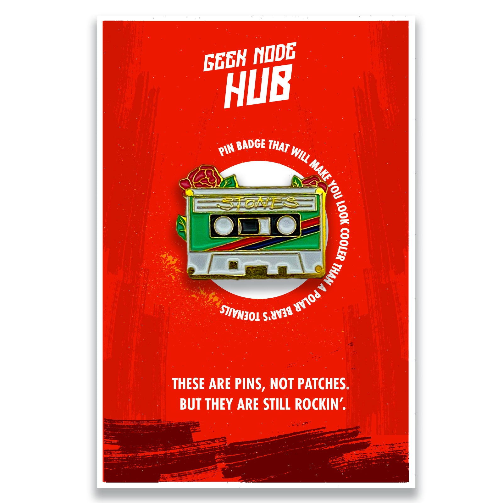 Stones' cassette Tape Nostalgia Enamel Pin Badge - Kuzi Tees