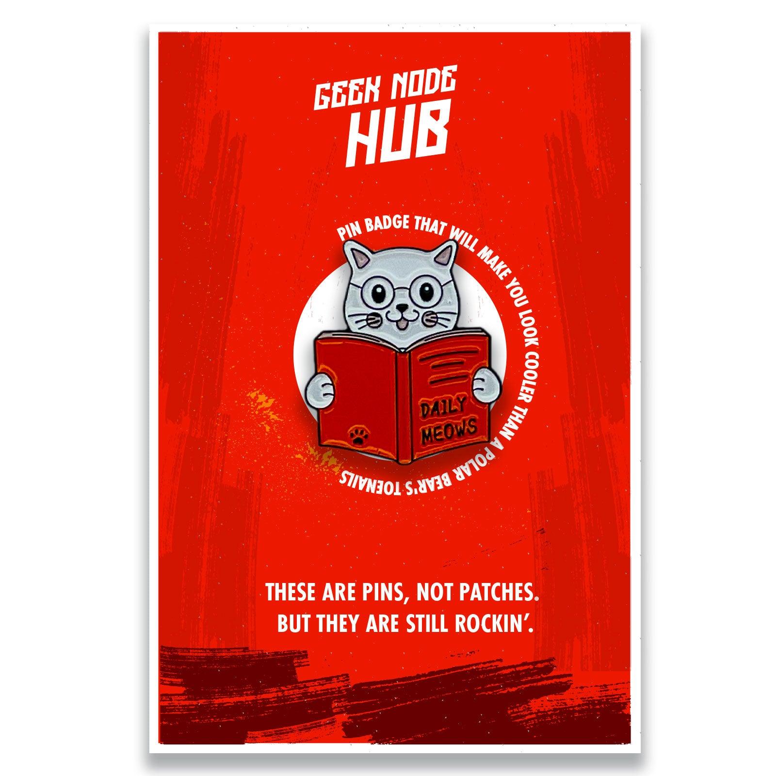 Daily Meows Cats Positivity & motivation Enamel Pin Badge - Kuzi Tees