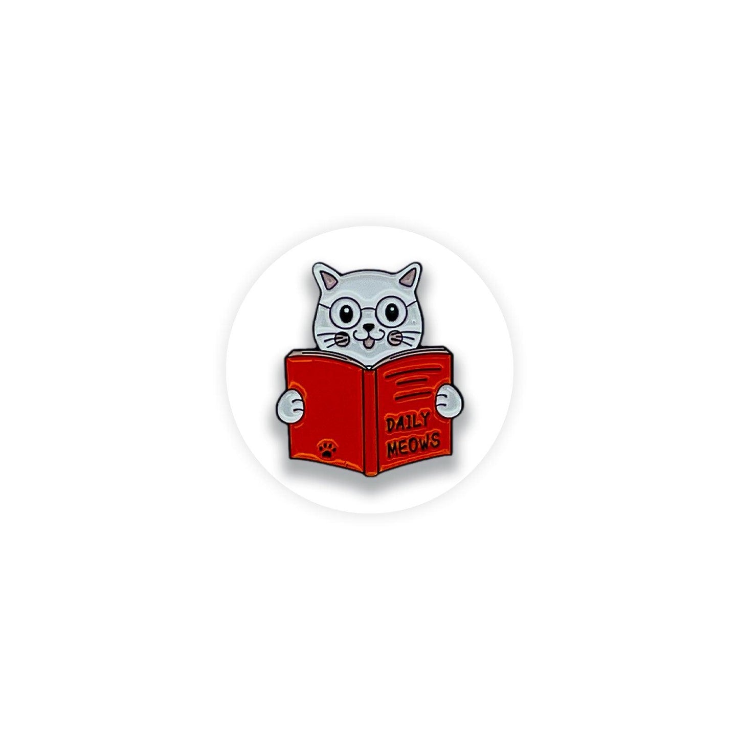 Daily Meows Cats Positivity & motivation Enamel Pin Badge - Kuzi Tees