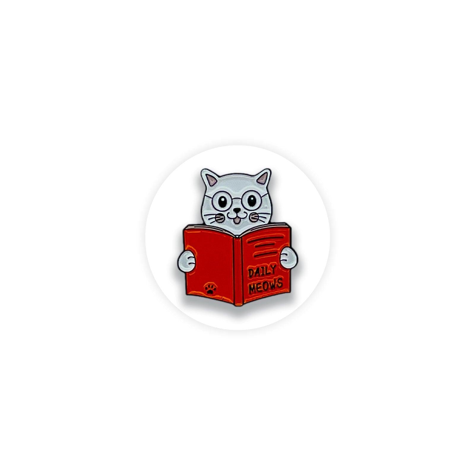 Daily Meows Cats Positivity & motivation Enamel Pin Badge - Kuzi Tees