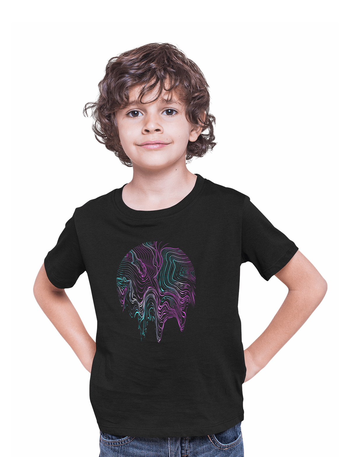 3D Vapor wave abstract liquid Fluid Sphere  Surreal Unique Design T-shirt - Kuzi Tees