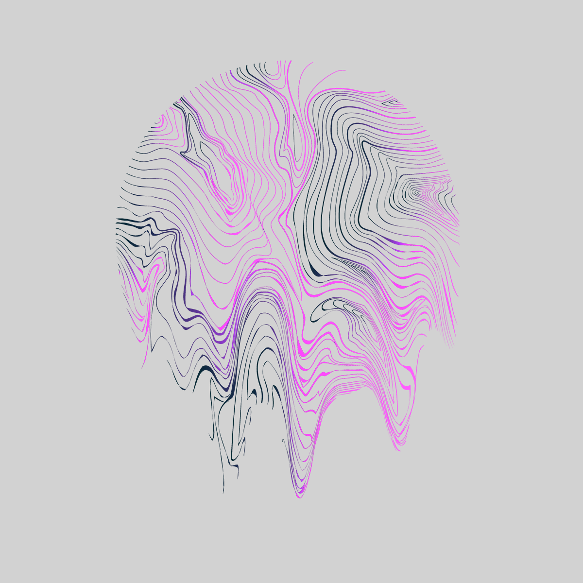 3D Vapor wave abstract liquid Fluid Sphere  Surreal Unique Design T-shirt - Kuzi Tees