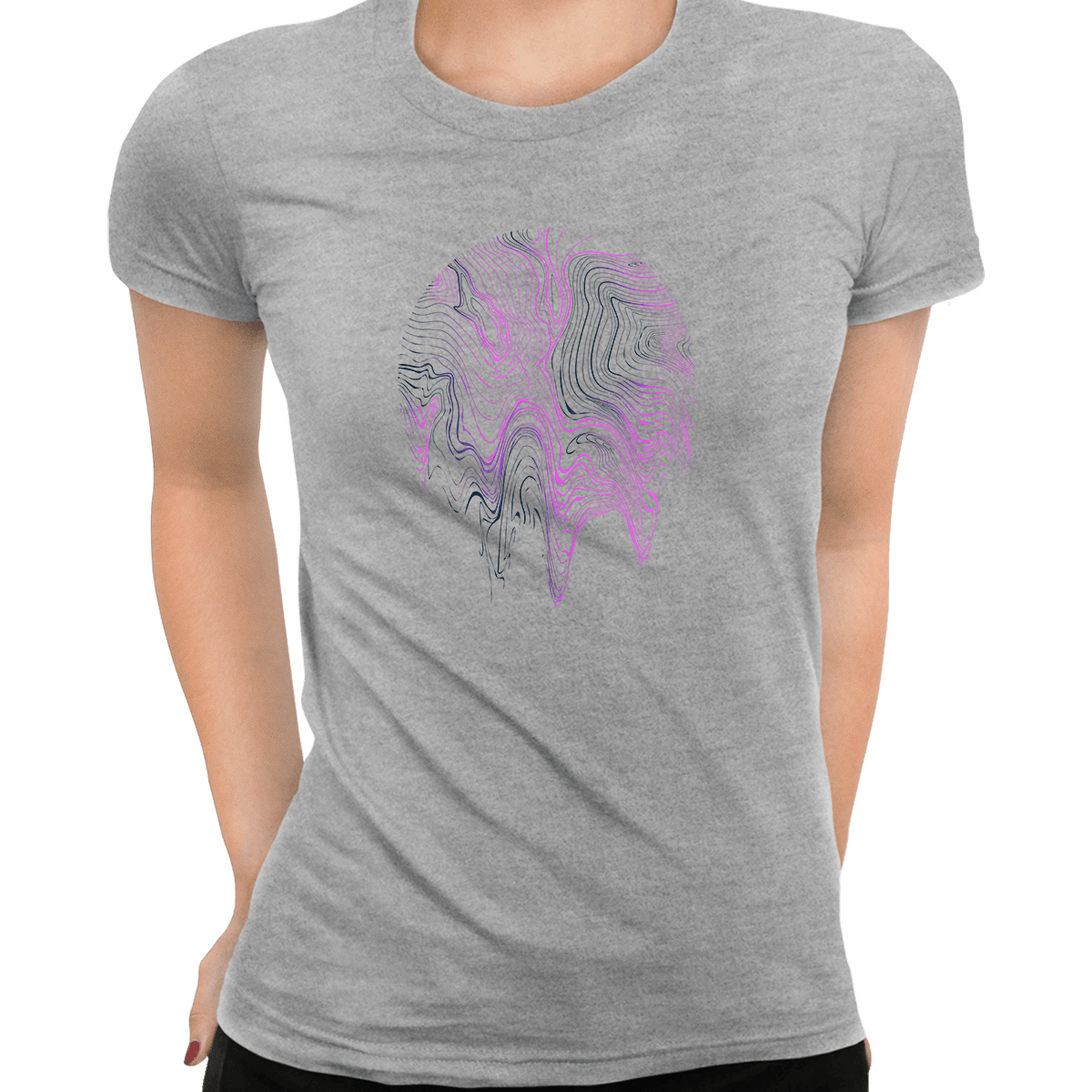 3D Vapor wave abstract liquid Fluid Sphere  Surreal Unique Design T-shirt - Kuzi Tees