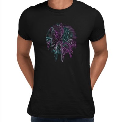 3D Vapor wave abstract liquid Fluid Sphere  Surreal Unique Design T-shirt - Kuzi Tees