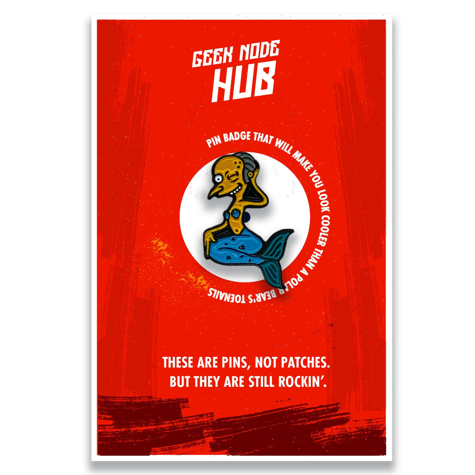 The Simpsons Mr Burns Casino Mermaid Monty Burns Enamel Pin Badge - Kuzi Tees