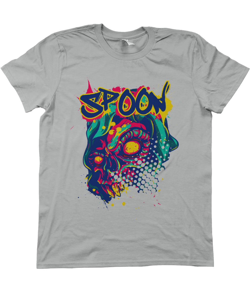 Urban Graffiti Spoon Skull Colorfull illustration T-Shirt - Kuzi Tees