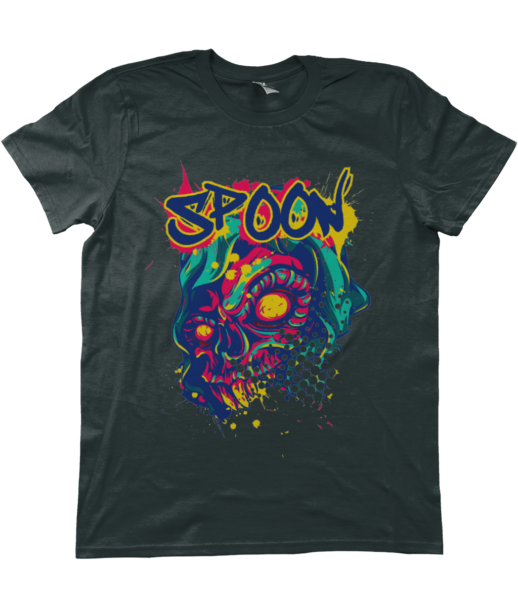 Urban Graffiti Spoon Skull Colorfull illustration T-Shirt - Kuzi Tees