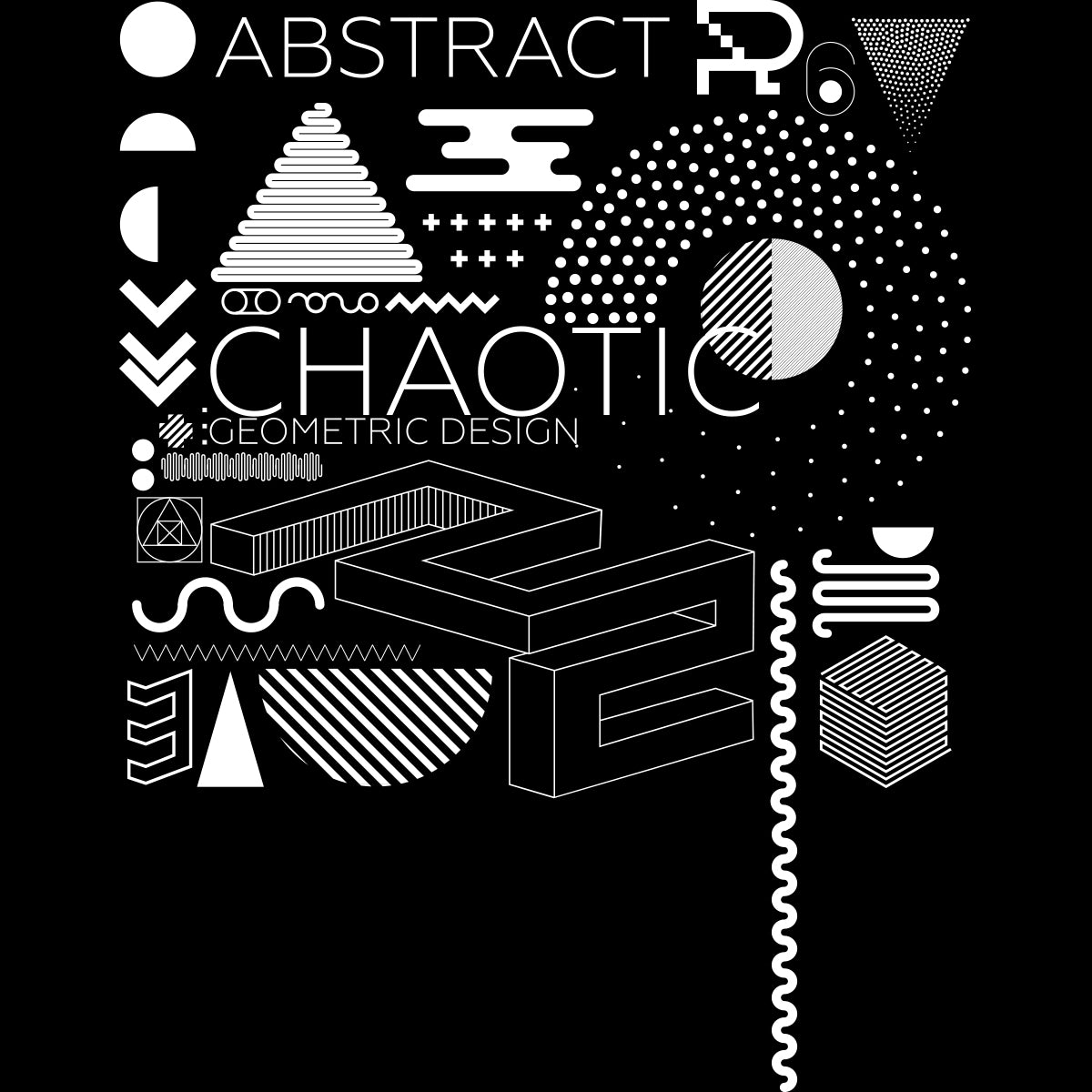 Minimal Isometric Art With Modern Geometric Composition White & BlackTank Top - Kuzi Tees