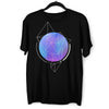 Abstract Blue Gradient Mesh Sphere T-shirt With Geometric Polygon Lines - Kuzi Tees