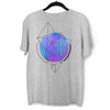 Abstract Blue Gradient Mesh Sphere T-shirt With Geometric Polygon Lines - Kuzi Tees