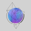 Abstract Blue Gradient Mesh Sphere T-shirt With Geometric Polygon Lines - Kuzi Tees