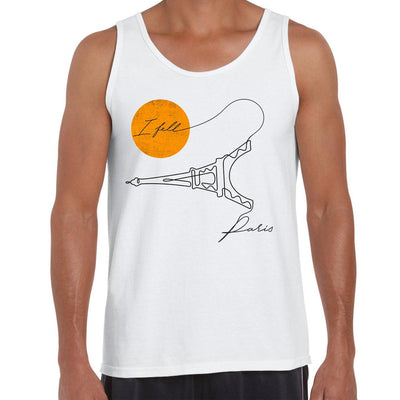 I Fell Paris Amazing Minimal & One line White & Black Tank Top - Kuzi Tees