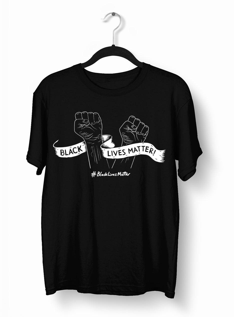 Black Lives Matter Anti-Racism Protest Black & White T-Shirt - Kuzi Tees