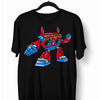 BoomBox Retro Vintage Robot Cassette Player Music Nostalgia White Black & Grey T-shirt - Kuzi Tees