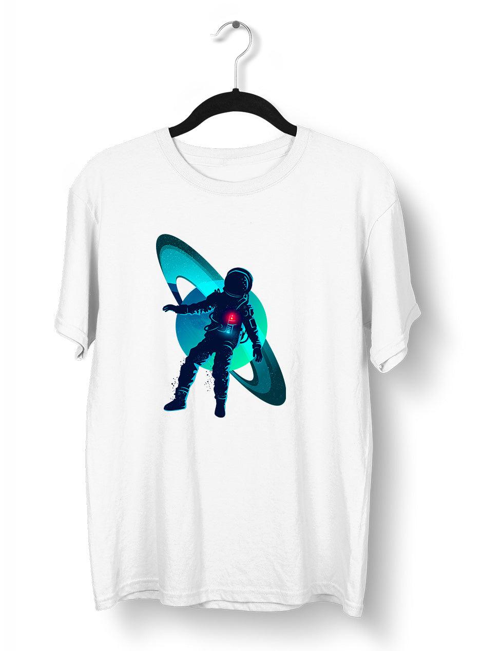 Floating astronaut through the Space Zero Gravity T-Shirt - Kuzi Tees