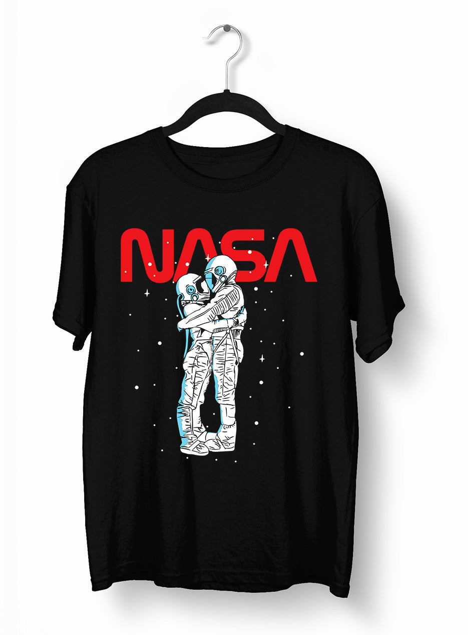 NASA Imagine Love Is In The Air Astronauts Floating in the Space T-Shirt - Kuzi Tees