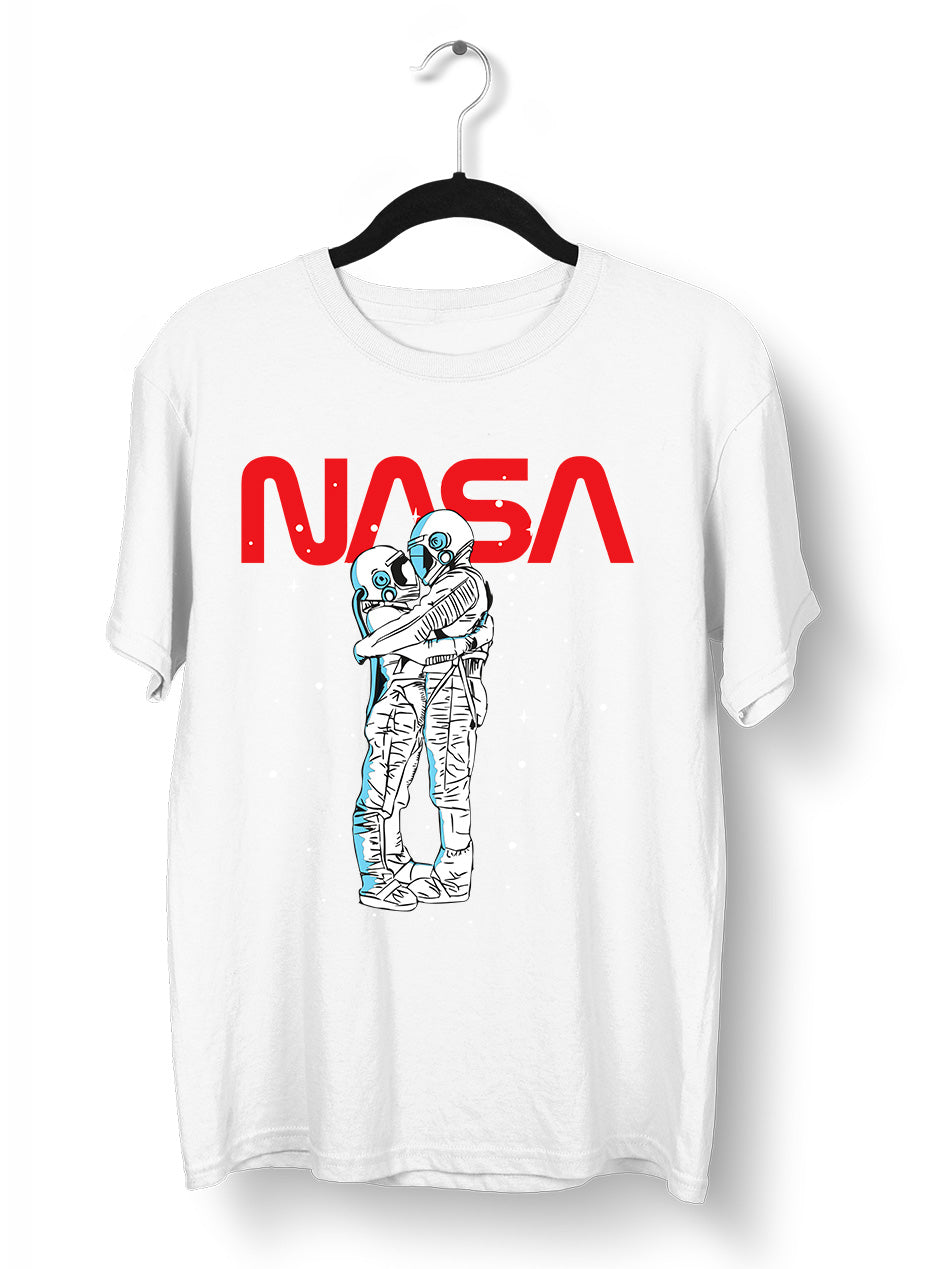 NASA Imagine Love Is In The Air Astronauts Floating in the Space T-Shirt - Kuzi Tees