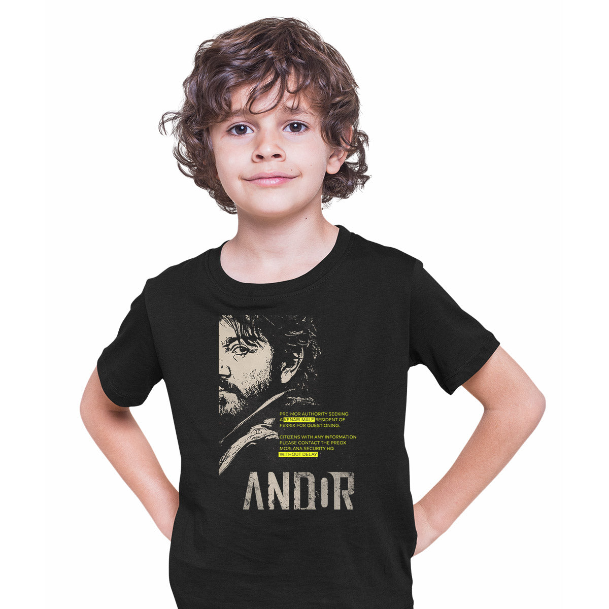 Andor Cassian  Wanted Black T-shirt Diego Luna Star Wars Series