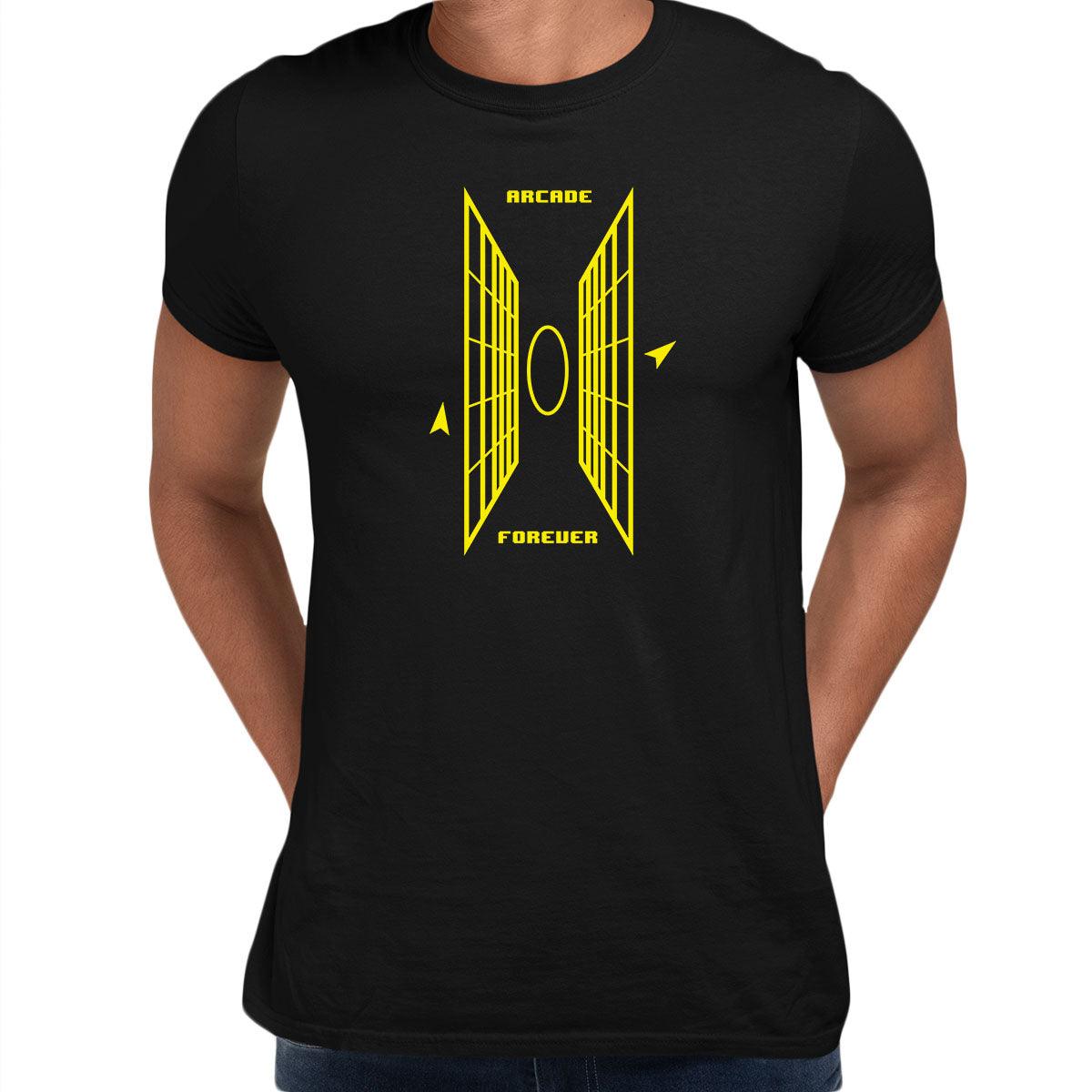 Arcade Forever Nostalgia Joystick Retro Game Abstract Typography Unisex T-shirt - Kuzi Tees