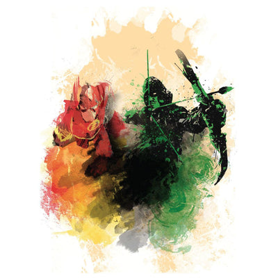 Flash & Arrow Movie Art Poster Original Wall Unique Graphic Design DC Universe - Kuzi Tees