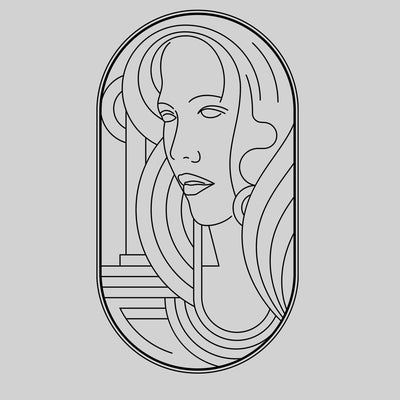 Art Deco Elegant Portraits Unisex T-shirt Golden Nostalgia Soft Line Design 4 - Kuzi Tees