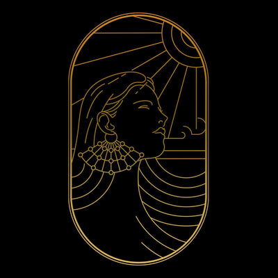 Art Deco Elegant Portraits Unisex T-shirt Golden Nostalgia Soft Line Design 2 - Kuzi Tees