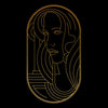 Art Deco Elegant Portraits Unisex T-shirt Golden Nostalgia Soft Line Design 4 - Kuzi Tees
