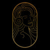 Art Deco Elegant Portraits Unisex T-shirt Golden Nostalgia Soft Line Design 7 - Kuzi Tees