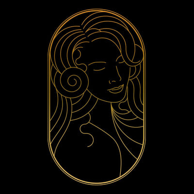 Art Deco Elegant Portraits Unisex T-shirt Golden Nostalgia Soft Line Design 7 - Kuzi Tees