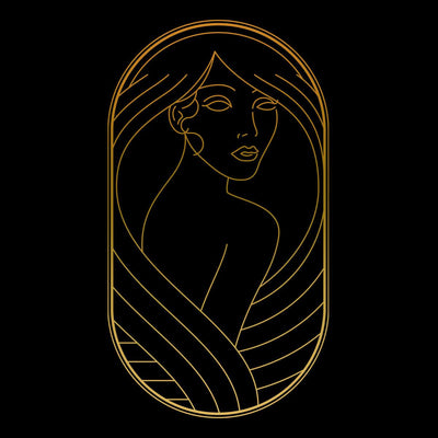 Art Deco Elegant Portraits Unisex T-shirt Golden Nostalgia Soft Line Design 9 - Kuzi Tees