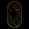 Art Deco Elegant Portraits Unisex T-shirt Golden Nostalgia Soft Line Design 8 - Kuzi Tees