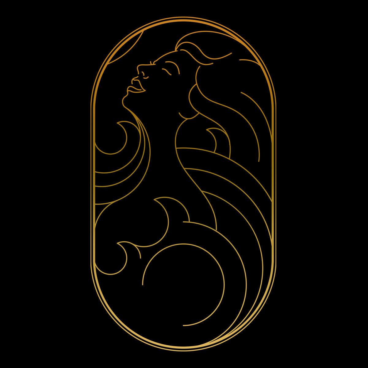 Art Deco Elegant Portraits Unisex T-shirt Golden Nostalgia Soft Line Design 3 - Kuzi Tees