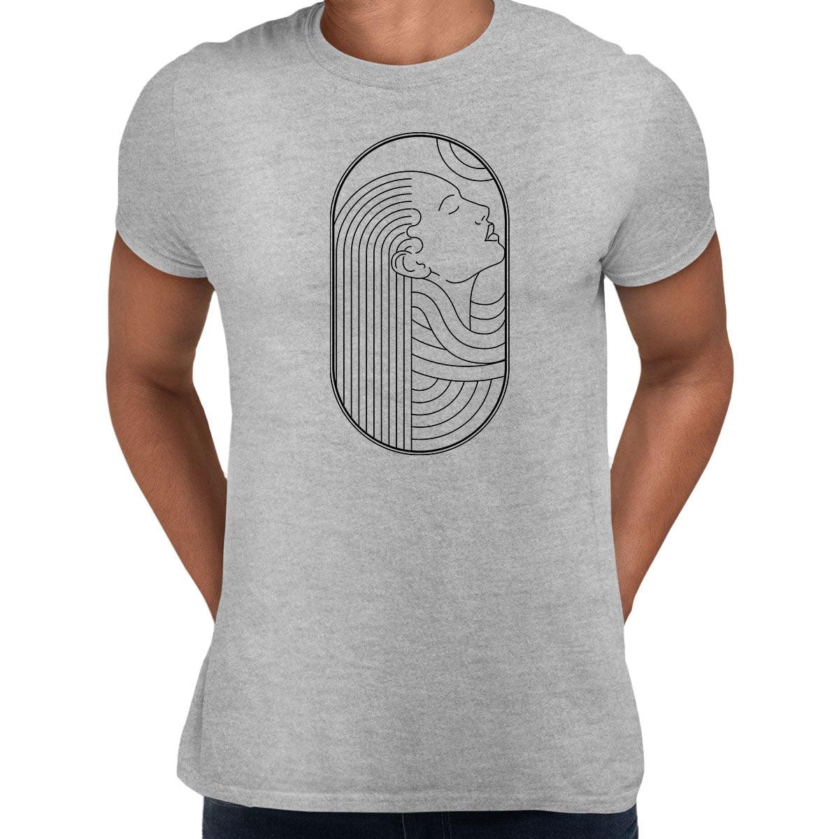 Art Deco Elegant Portraits Unisex T-shirt Golden Nostalgia Soft Line Design 6 - Kuzi Tees