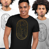 Art Deco Elegant Portraits Unisex T-shirt Golden Nostalgia Soft Line Design 4 - Kuzi Tees