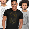 Art Deco Elegant Portraits Unisex T-shirt Golden Nostalgia Soft Line Design 8 - Kuzi Tees