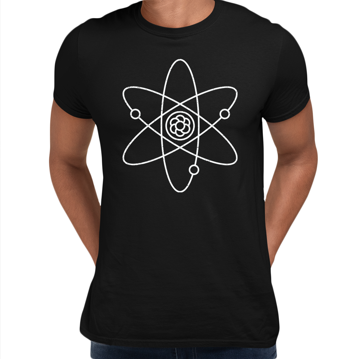 NEW Atom Atomic Symbol Physics Album Geek Nerd Science Mens Crew Neck T Shirt - Kuzi Tees