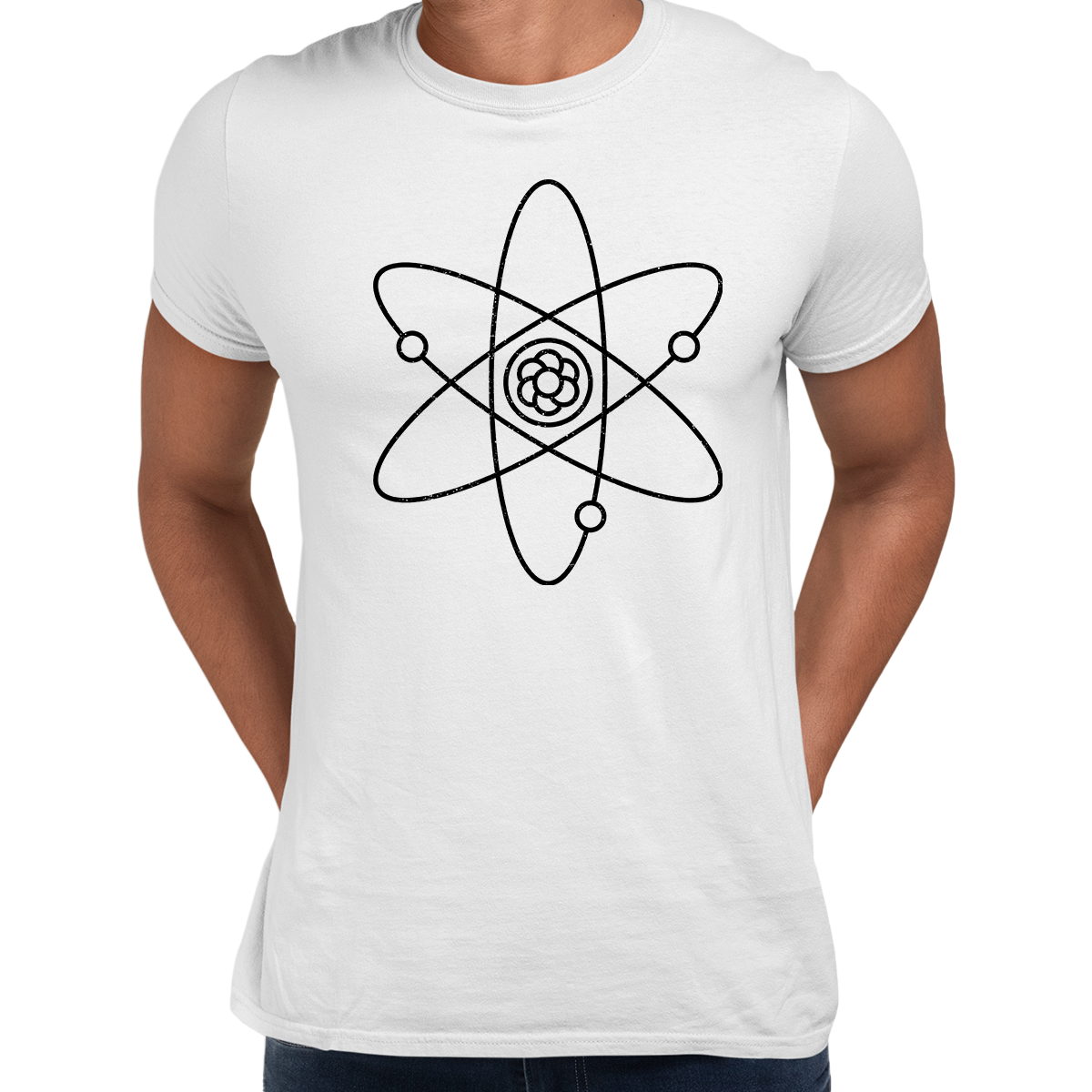 NEW Atom Atomic Symbol Physics Album Geek Nerd Science Mens Crew Neck T Shirt - Kuzi Tees