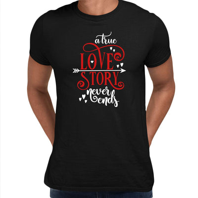 A true love story never ends Valentines Love T-shirt for men Unisex T-Shirt - Kuzi Tees