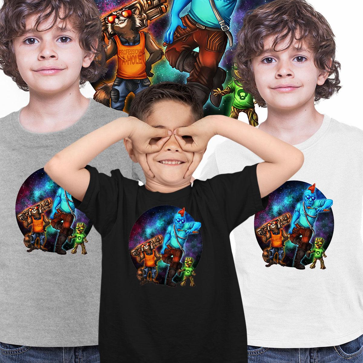 Guardians of the galaxy Baby Groot Rocket and Yondu Kids T-Shirt - Kuzi Tees
