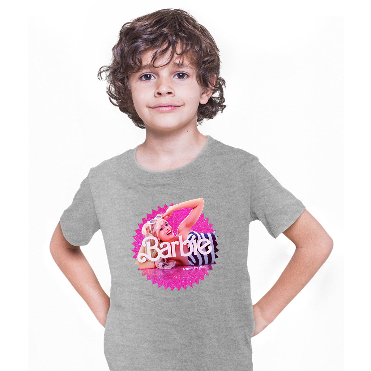 Barbie Movie Grey T-Shirt for Kids - Margot Robbie Inspired Design