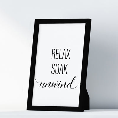 Relax Soak Unwind A4 A3 A2 - Vintage Wall Art Home Decor - Kuzi Tees