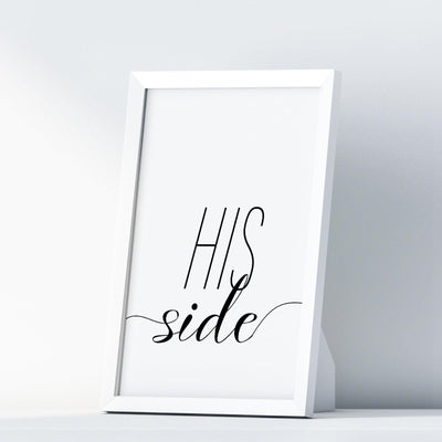 His Side A4 A3 A2 - Vintage Wall Art Home Decor - Kuzi Tees