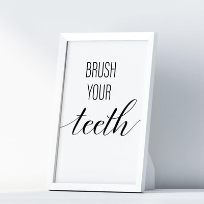 Brush Your Teeth A4 A3 A2 - Vintage Wall Art Home Decor - Kuzi Tees